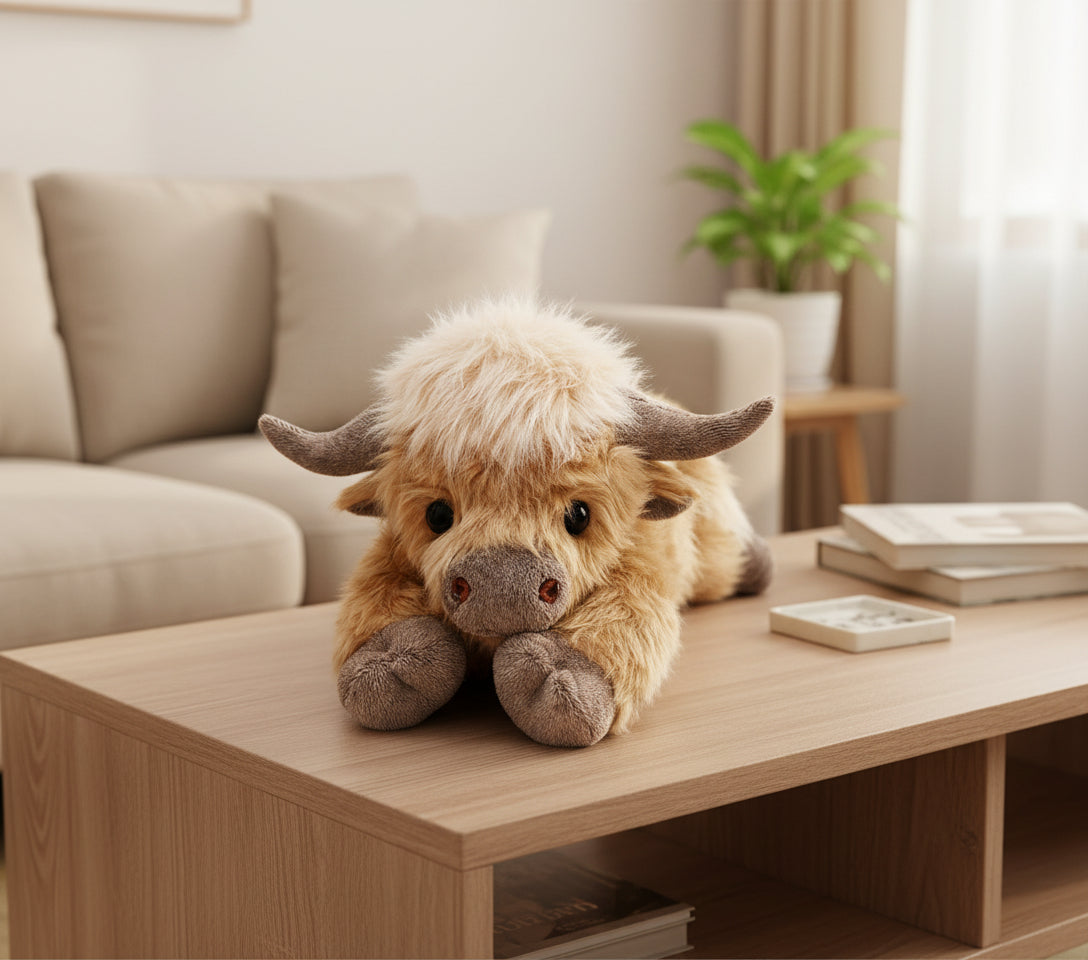 Highland Cow Weighted Stuffed Animal 4-Pounds with Heating and Cooling Pad