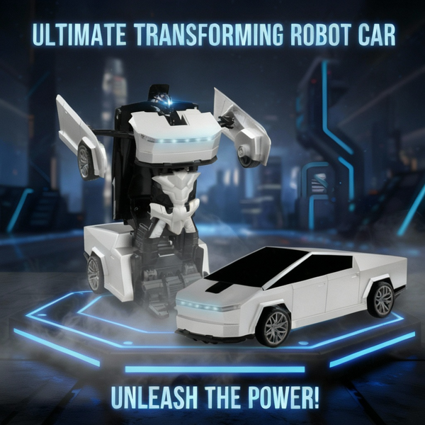 Transforming RC Car Robot – 2.4Ghz Remote Control, 360° Rotation, Rechargeable Battery Toy