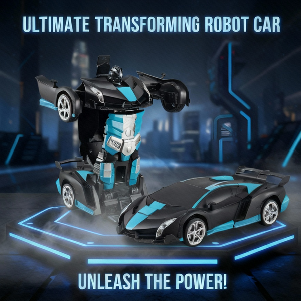 Transforming RC Car Robot – 2.4Ghz Remote Control, 360° Rotation, Rechargeable Battery Toy