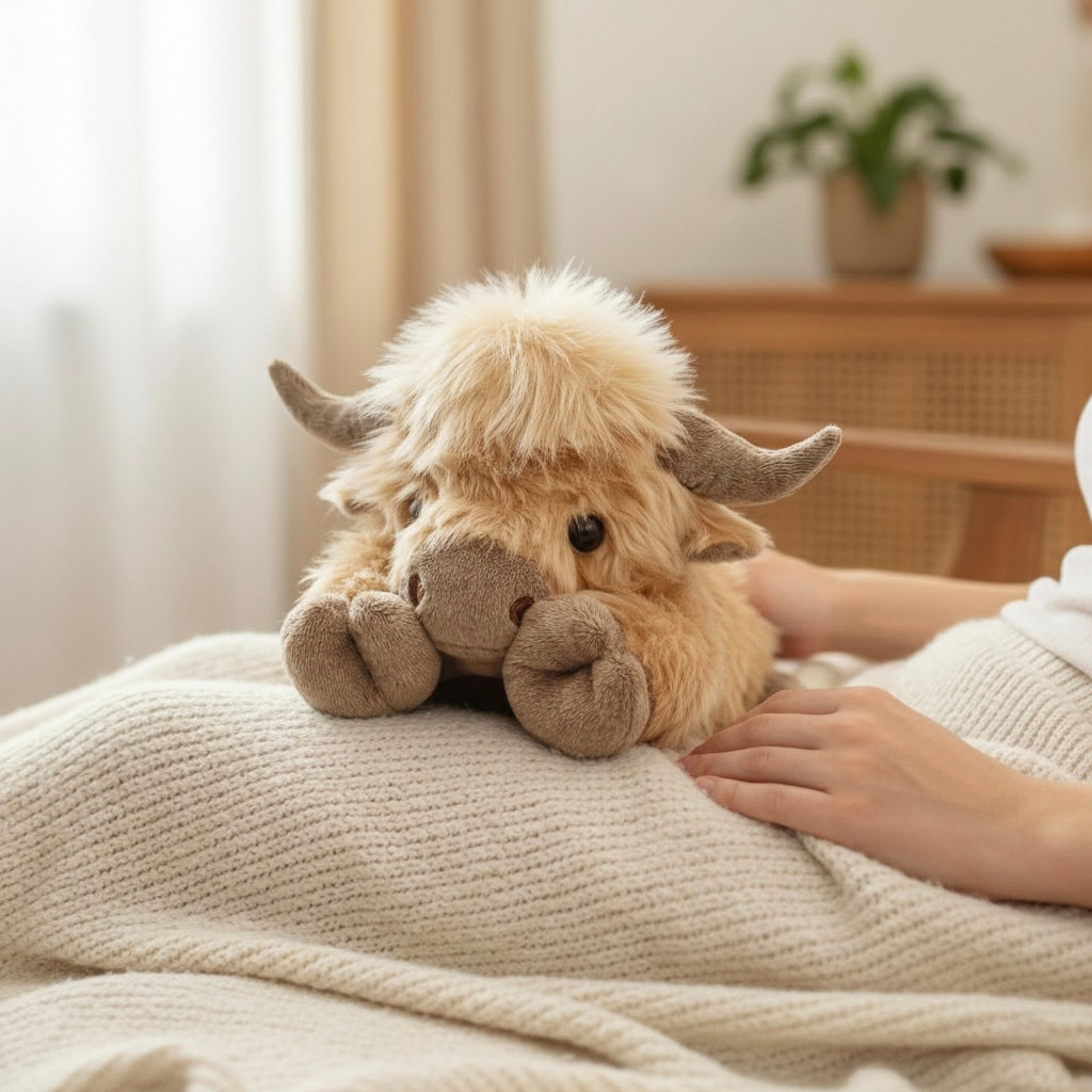 Highland Cow Weighted Stuffed Animal 4-Pounds with Heating and Cooling Pad