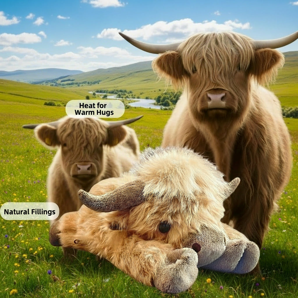 Highland Cow Weighted Stuffed Animal 4-Pounds with Heating and Cooling Pad