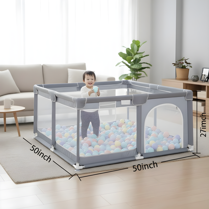 Baby Playpen – Large Safe Activity Center with Gate & Anti-Slip Base