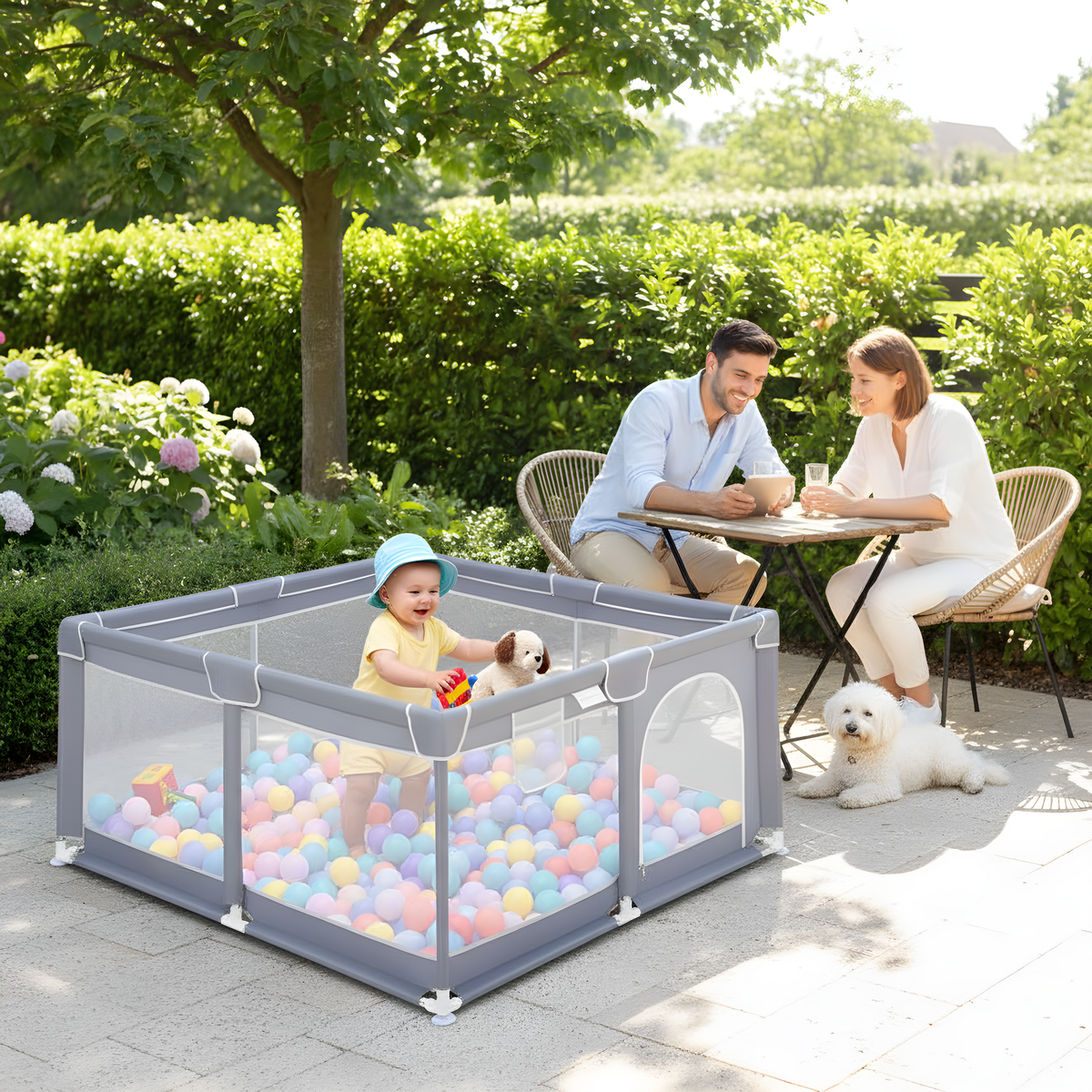 Baby Playpen – Large Safe Activity Center with Gate & Anti-Slip Base