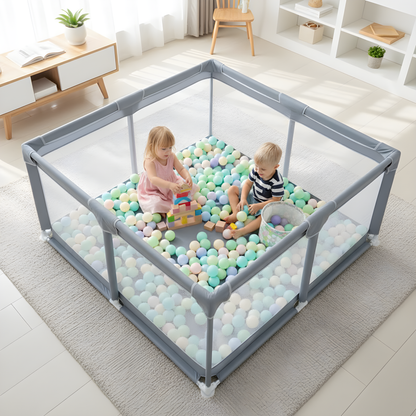 Baby Playpen – Large Safe Activity Center with Gate & Anti-Slip Base