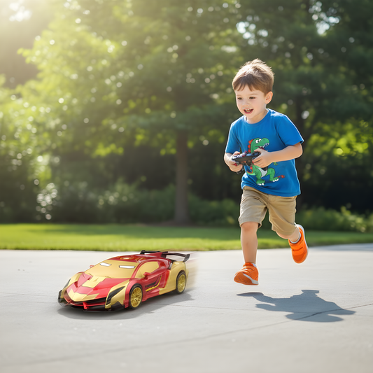 Transforming RC Car Robot – 2.4Ghz Remote Control, 360° Rotation, Rechargeable Battery Toy